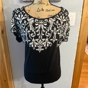 Elegant Black and White Women's Top